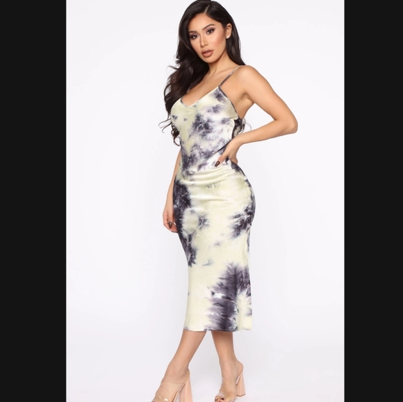 Fashion Nova Undying Love Satin Midi Slip Dress - Picture 1 of 2